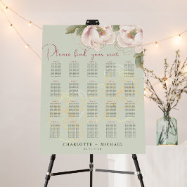 20 Hochzeitsdiagramm für Tische und Blüten Poster