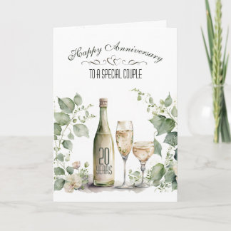 20. Hochzeitsjubiläum Wein und Efeu Karte