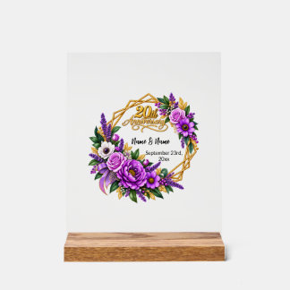 20. Hochzeitsjubiläumsgeschenk Acrylschild