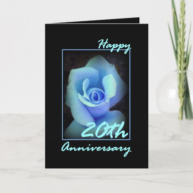 20. Hochzeitskarte mit Blue Rosenknospe Karte (Vorderseite)