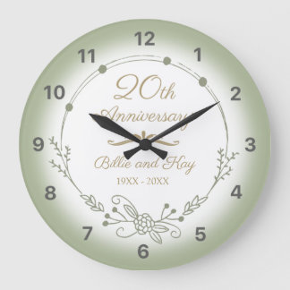 20. Hochzeitstag Elegant Große Wanduhr
