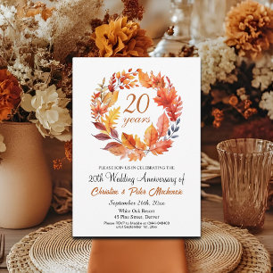 20. Hochzeitstag Herbst Blumengarten Einladung