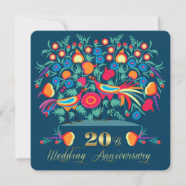 20. Hochzeitstag Party Folk Art Einladung