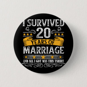 20. Hochzeitstag Shirt Paare Ehemann Wif Button