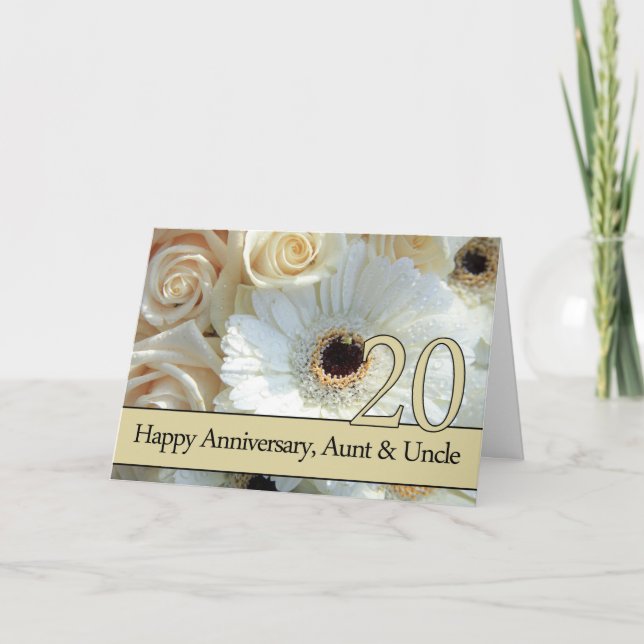 20. Hochzeitstag Tante & Onkel Rose Karte (Vorderseite)