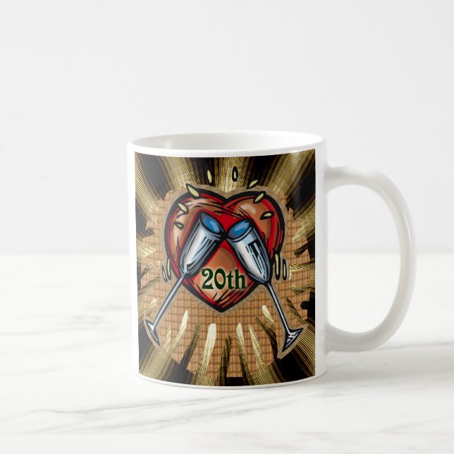 20. Hochzeitstagquadrat Kaffeetasse (Rechts)