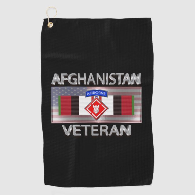 20. Ingenieur Brigade Afghanistan Veteran Golfhandtuch (Vorderseite)