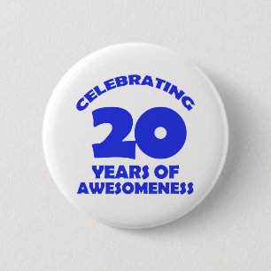 20 JAHRE ALTE GEBURTSTAGS-ENTWURFS- BUTTON