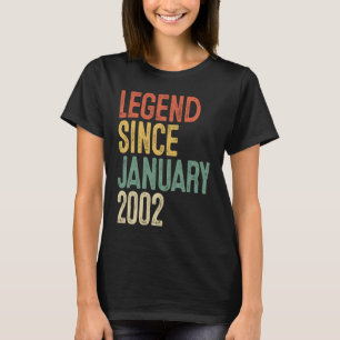 20 Jahre alte Legende Seit Januar 2002 20. Geburts T-Shirt