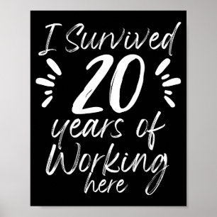 20 Jahre Betriebsjubiläum überlebter Mitarbeiter Poster