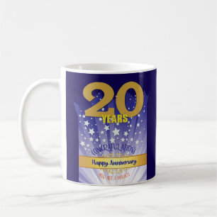 20 Jahre CUSTOM Recovery Jubiläum Fettdruck-Ziffer Kaffeetasse