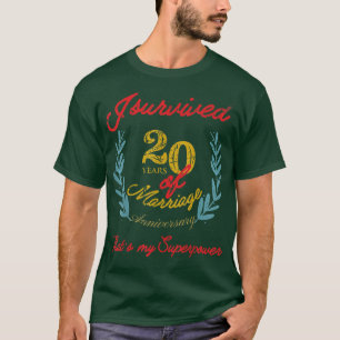 20 Jahre Ehe Supermacht Jahrestag Husban T-Shirt