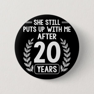 20 Jahre Eheschließungskapelle Funny 20. Jubiläum Button