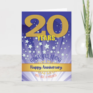 20 Jahre Erholung Jahrestag kühne Zahl Karte