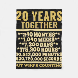 20 Jahre Jubiläum T Shirt 20. Hochzeitspende Coup Fleecedecke