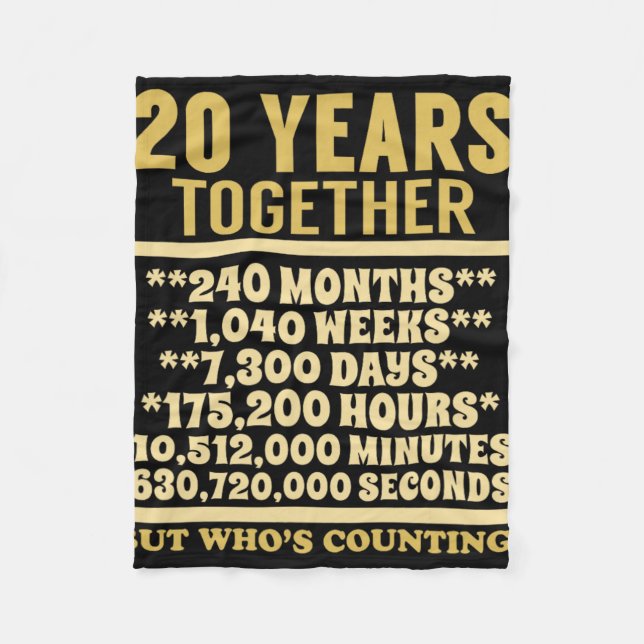 20 Jahre Jubiläum T Shirt 20. Hochzeitspende Coup Fleecedecke (Vorderseite)