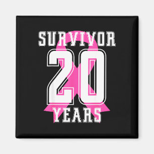 20 Jahre Überlebende Brustkrebsbewusstsein pink Magnet
