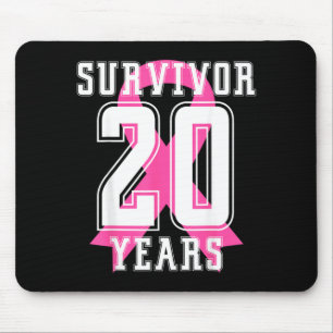 20 Jahre Überlebende Brustkrebsbewusstsein Pink Mousepad