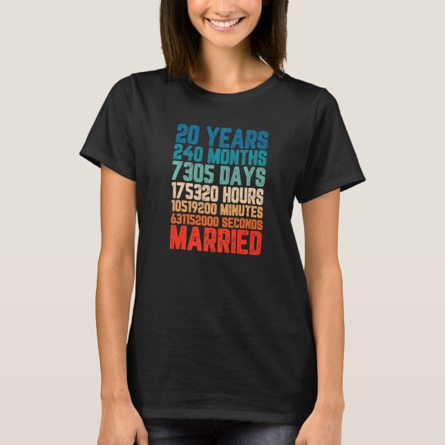 20 Jahre Verheiratete Husband-Ehefrau Hochzeit Ann T-Shirt (Vorderseite)