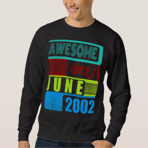 20 Jahre Vintag 2002 Geborener Juni Fantastischer Sweatshirt