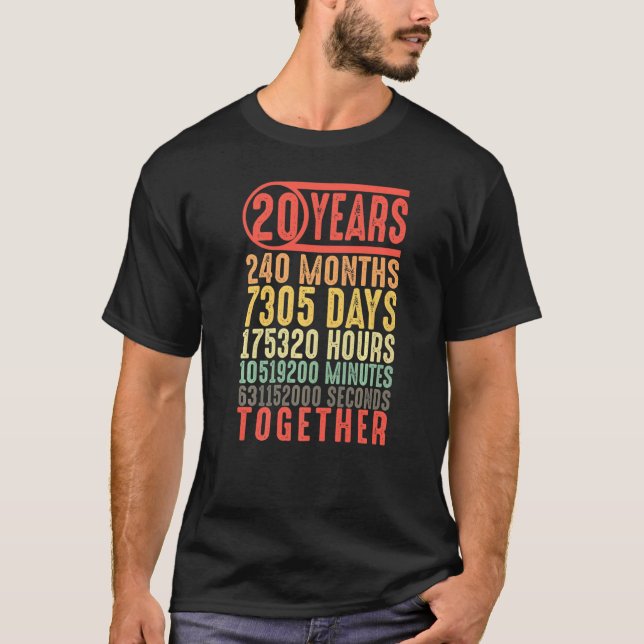 20 Jahre zusammen 20 Jahre Verheiratete Paare T-Shirt (Vorderseite)