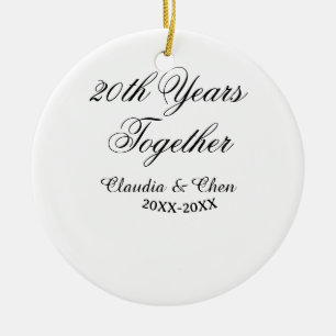 20 Jahre zusammen Jubiläum Name Datum Jahr sim Keramik Ornament