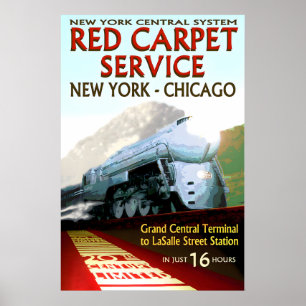 20. Jahrhundert New York Central ROTER TEPPICH New Poster