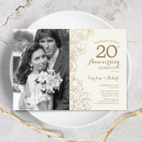 20-jähriges Jubiläum mit Foto - Elfenbeingoldblüte