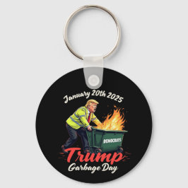 20. Januar 2025 Trump Garbage Day Sparks Political Schlüsselanhänger