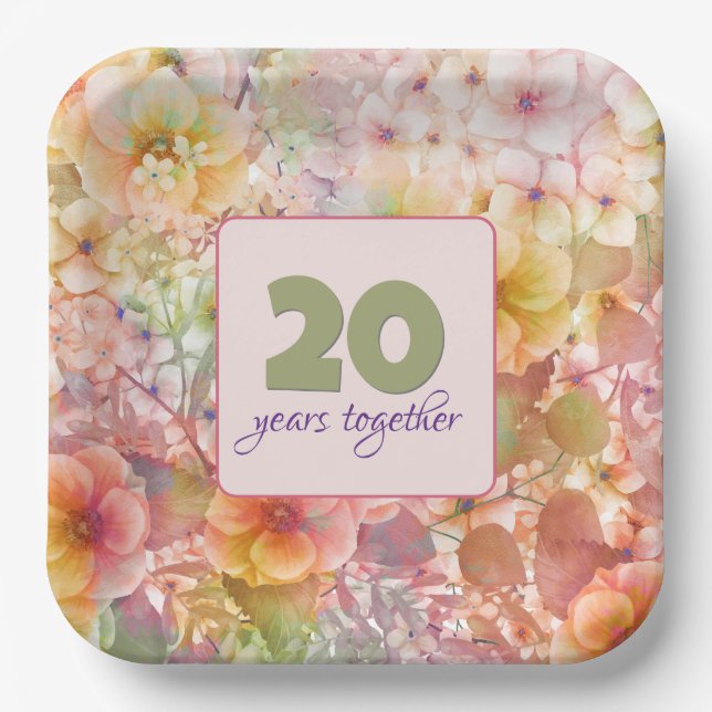 20. Jubiläum Cosmos Floral Design Pappteller (Vorderseite)