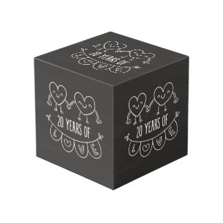 20. Jubiläum Geschenk Chalk Herzen Würfel