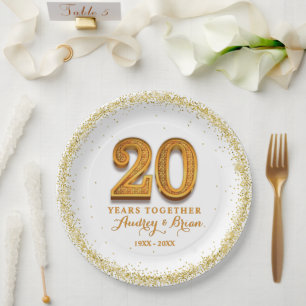 20. Jubiläum Personalisiert Pappteller