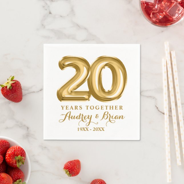 20. Jubiläum Personalisiert Serviette (Beispiel)