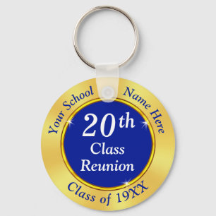 20. Klasse Wiedersehen Geschenke. Royal Blue, Gold Schlüsselanhänger