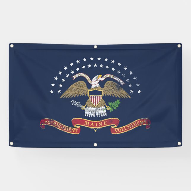 20. Maine-Flaggen-Fahne - Vintages beunruhigt Banner (Horizontal)