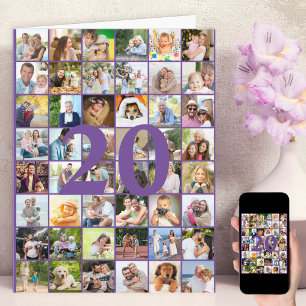20. oder jedes Alter 48 Foto-Collage große Geburts Karte