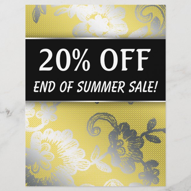 20 OFF Sale Flyer Silver Yellow Lace (Vorne)