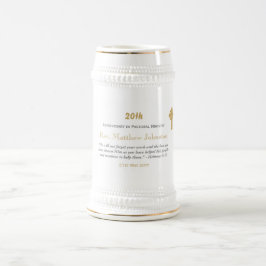 20. Ordination Jubiläum Personalisierte Schrift Bierglas
