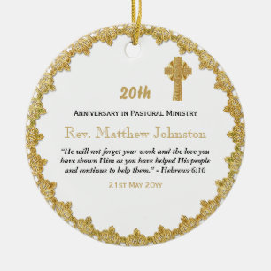 20. Ordination Jubiläum Personalisierte Schrift Keramik Ornament