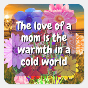 (20 pcs) Citation mère florale Stickers Love Mom