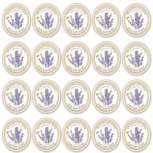 20 Petit bocal Oval Lavande Étiquette miel avec ab