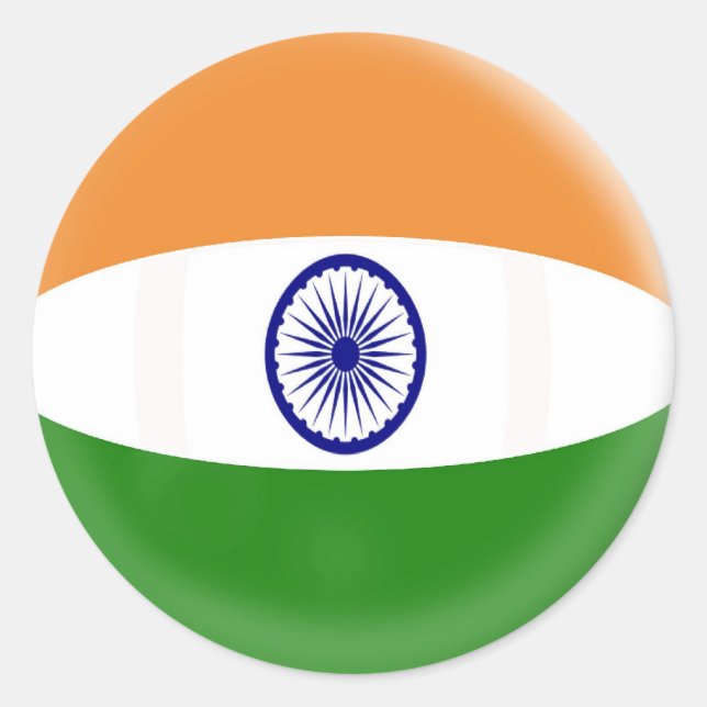 20 petits autocollants drapeau de l'Inde (Devant)