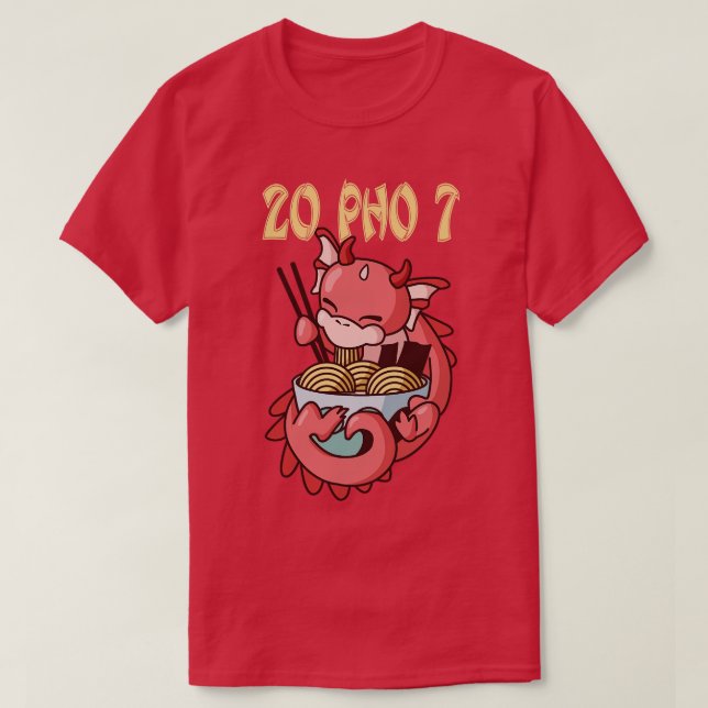 20 Pho 7 Kawaii Dragon RamenOtaku T-Shirt (Design vorne)