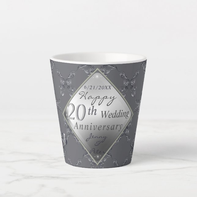 20. Platinum Smaragdjubiläum Latte Tasse (Vorderseite)