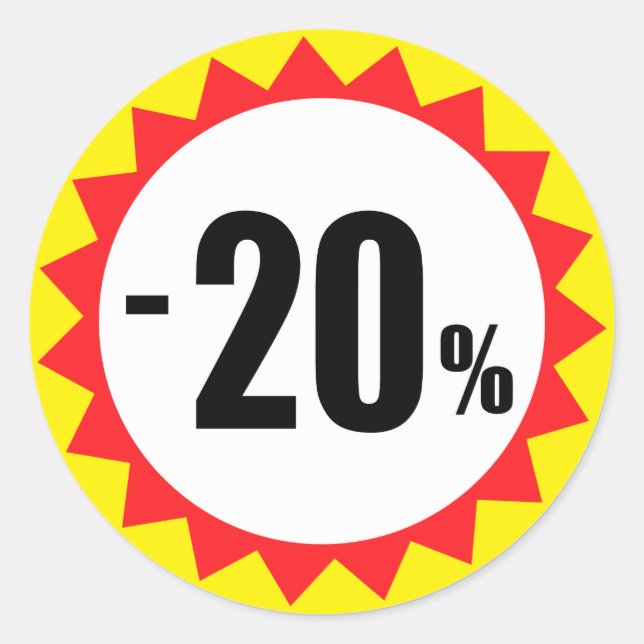 20 pour cent de la vente stickers rabais rouge bla (Devant)