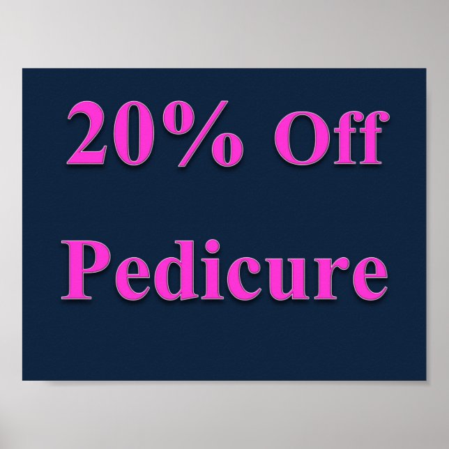 20 % Preisnachlass für Pediküre Poster (Vorne)