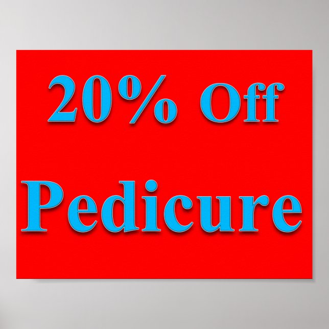20 % Preisnachlass für Pediküre Poster (Vorne)