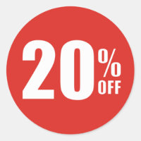 20 % Rabatt auf den Verkaufsticker