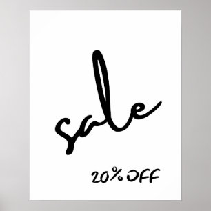 20% Rabatt auf Verkauf, Boutique-Beschriftung, Ein Poster