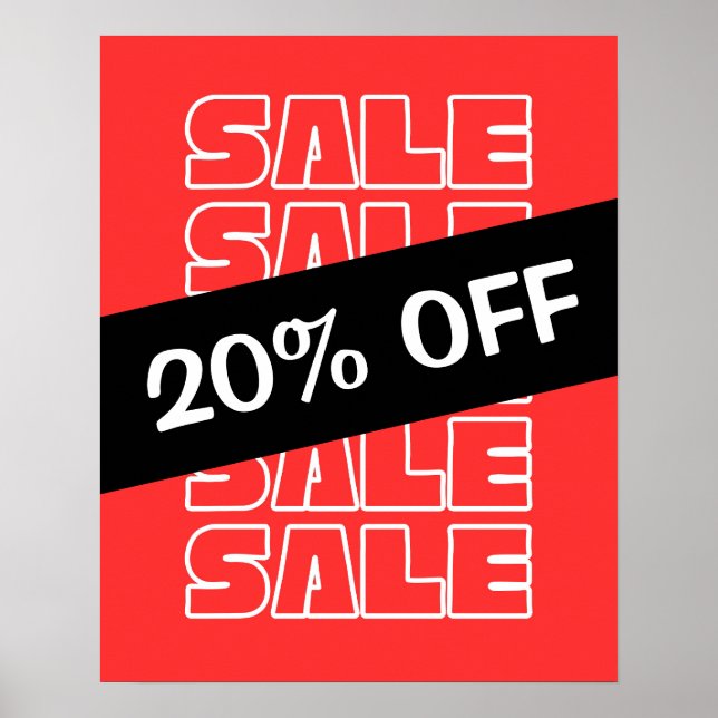 20 % Rabatt auf Verkauf, Einzelhandel, Beschriftun Poster (Vorne)